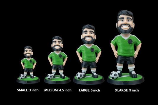 Your Character Soccer Statue 3D Printed | Custom 3D Figurine