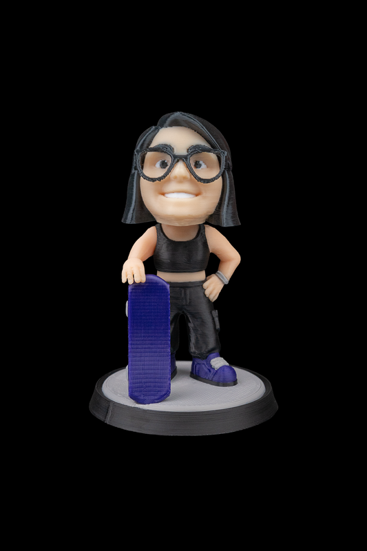 Your Character Skateboard Statue 3D Printed | Custom 3D Figurine