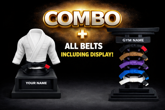 BJJ Trophy and  Belt Display Combo