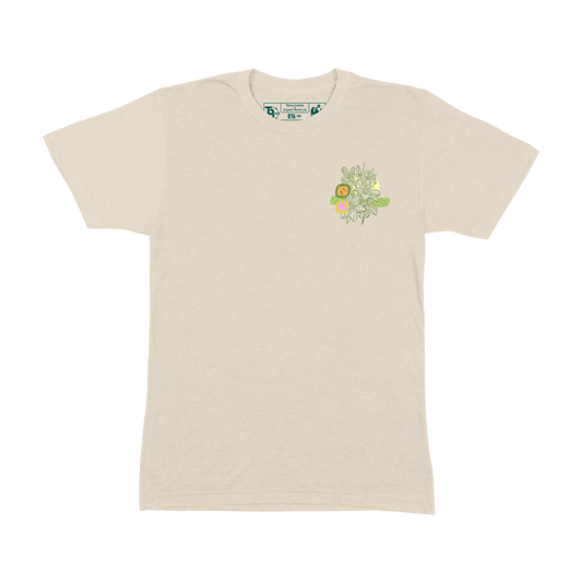 T-Shirt Lilies, Leaves, Flowers Organik World Lab Collab