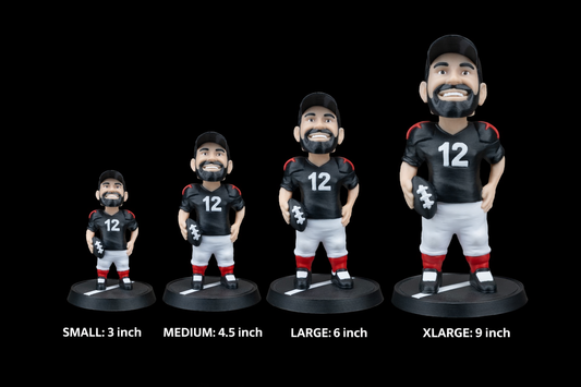 Your Character Football Statue 3D Printed | Custom 3D Figurine
