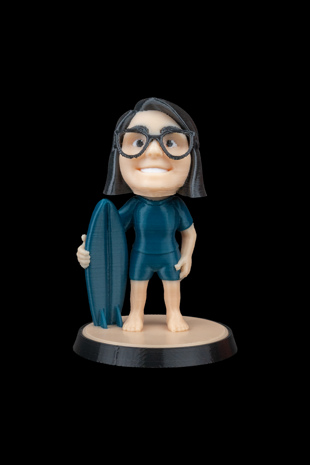 Your Character Surf Statue 3D Printed | Custom 3D Figurine