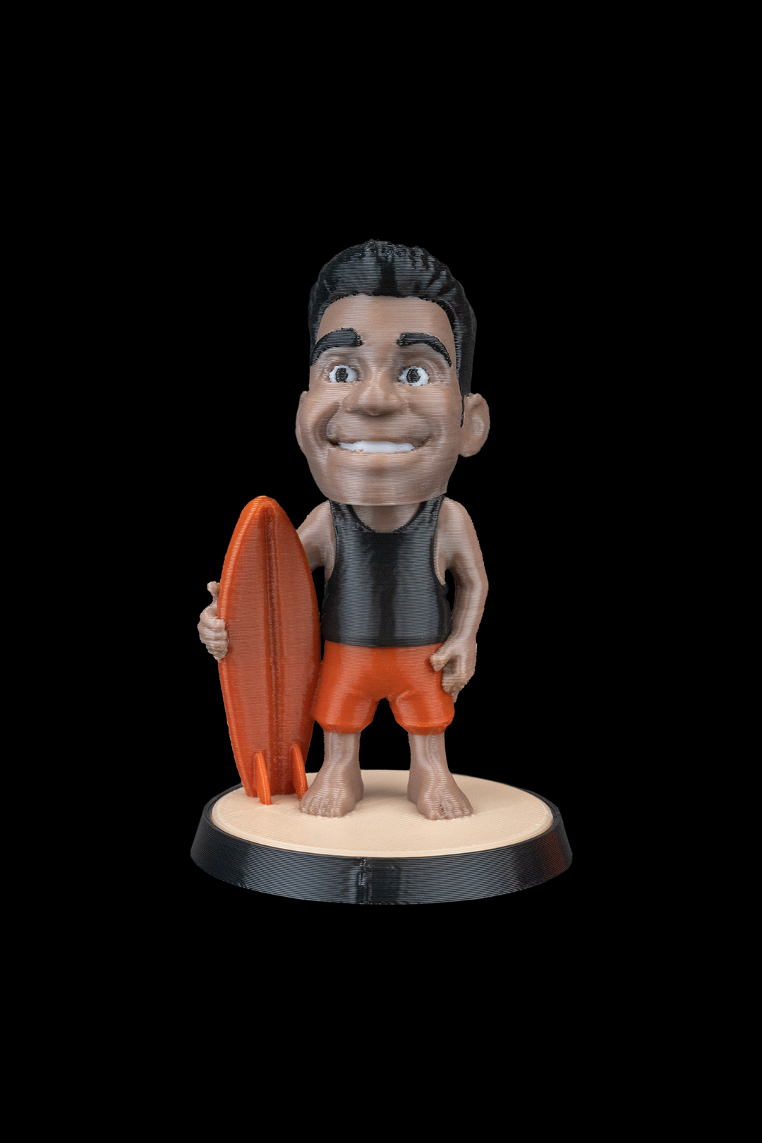 Your Character Surf Statue 3D Printed | Custom 3D Figurine